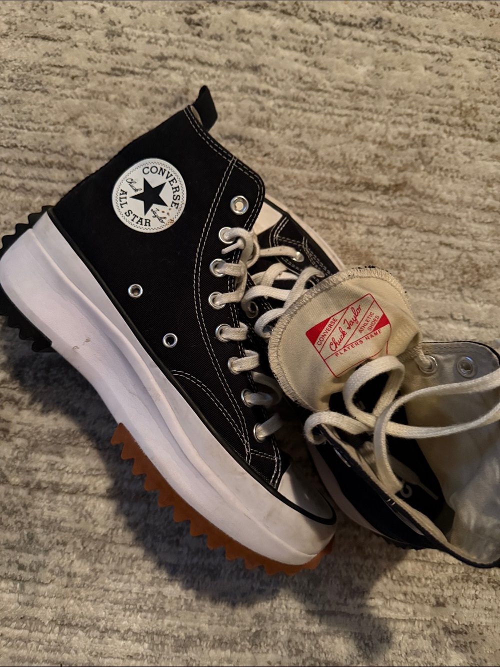 Converse Black White Lug Sole All Star Platform High-Top Sneakers